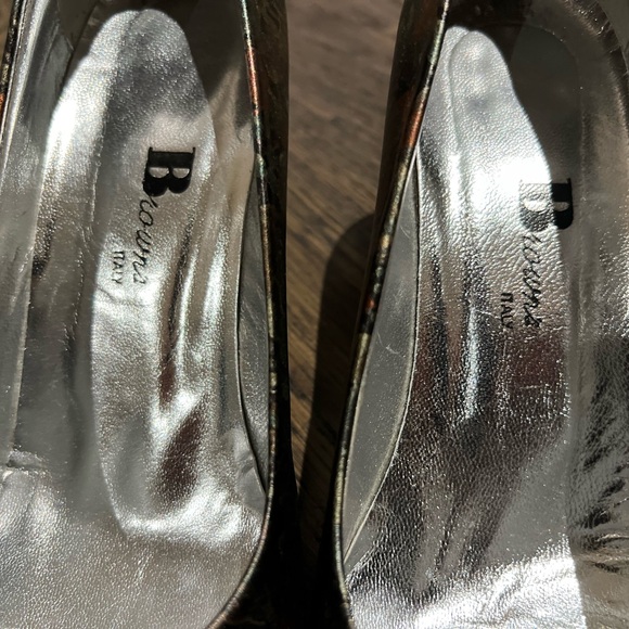 BROWN’S Shoes/Heels Copper Tone Floral Print, Size 39.5, Made In Italy - Picture 10 of 11